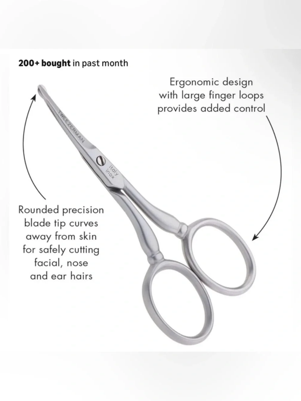 Tweezerman G.E.A.R. Facial Hair Scissors -‎ Gray